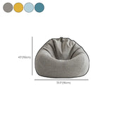 Grey Standard Size Round Linen Cozy Bean Bag Chair #size