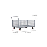 Grey Steel Mesh Utility Carts with Casters and Storage Image - 11