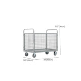 Grey Steel Mesh Utility Carts with Casters and Storage #size