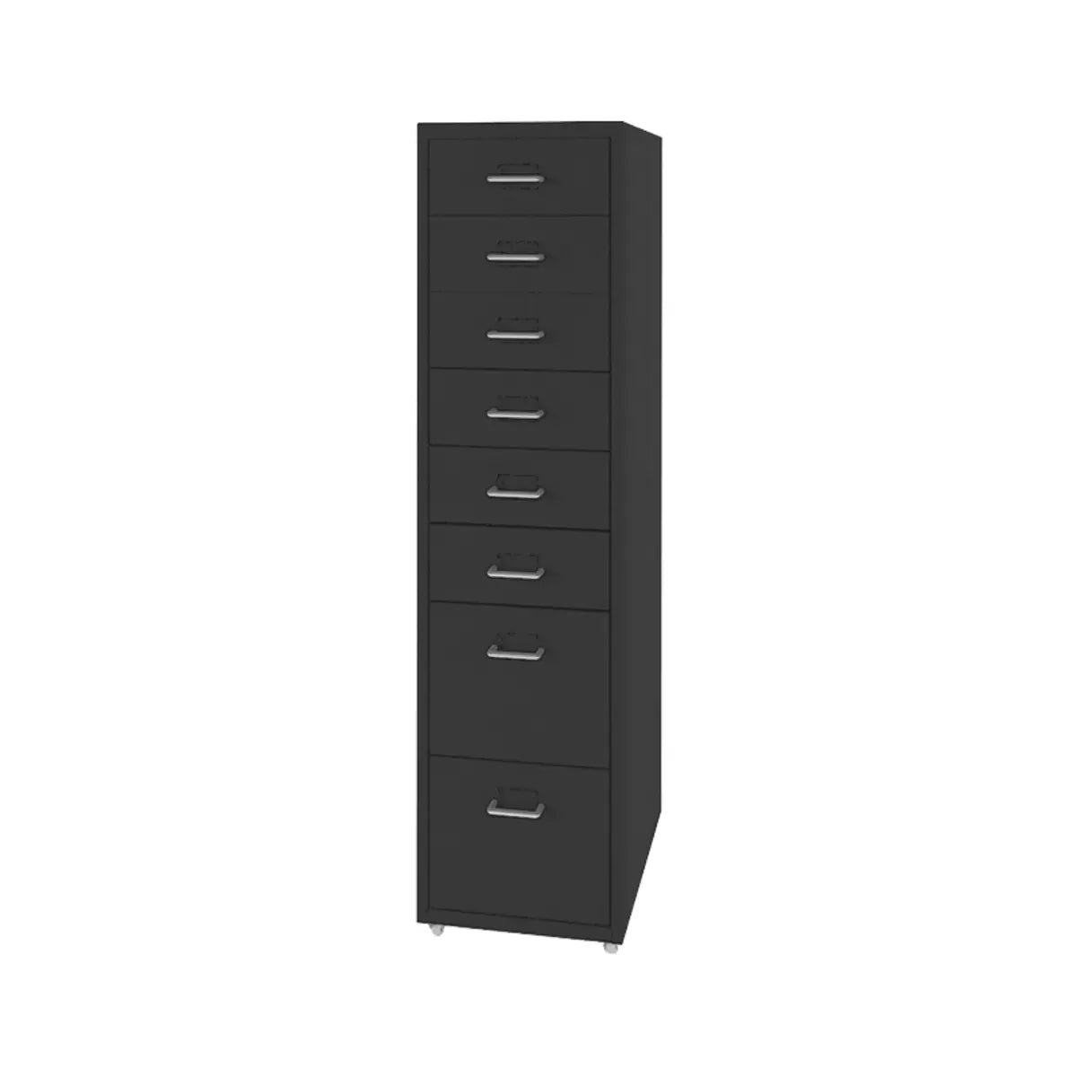 Grey Steel Rolling Small 8 Drawers Filing Cabinets Image - 5