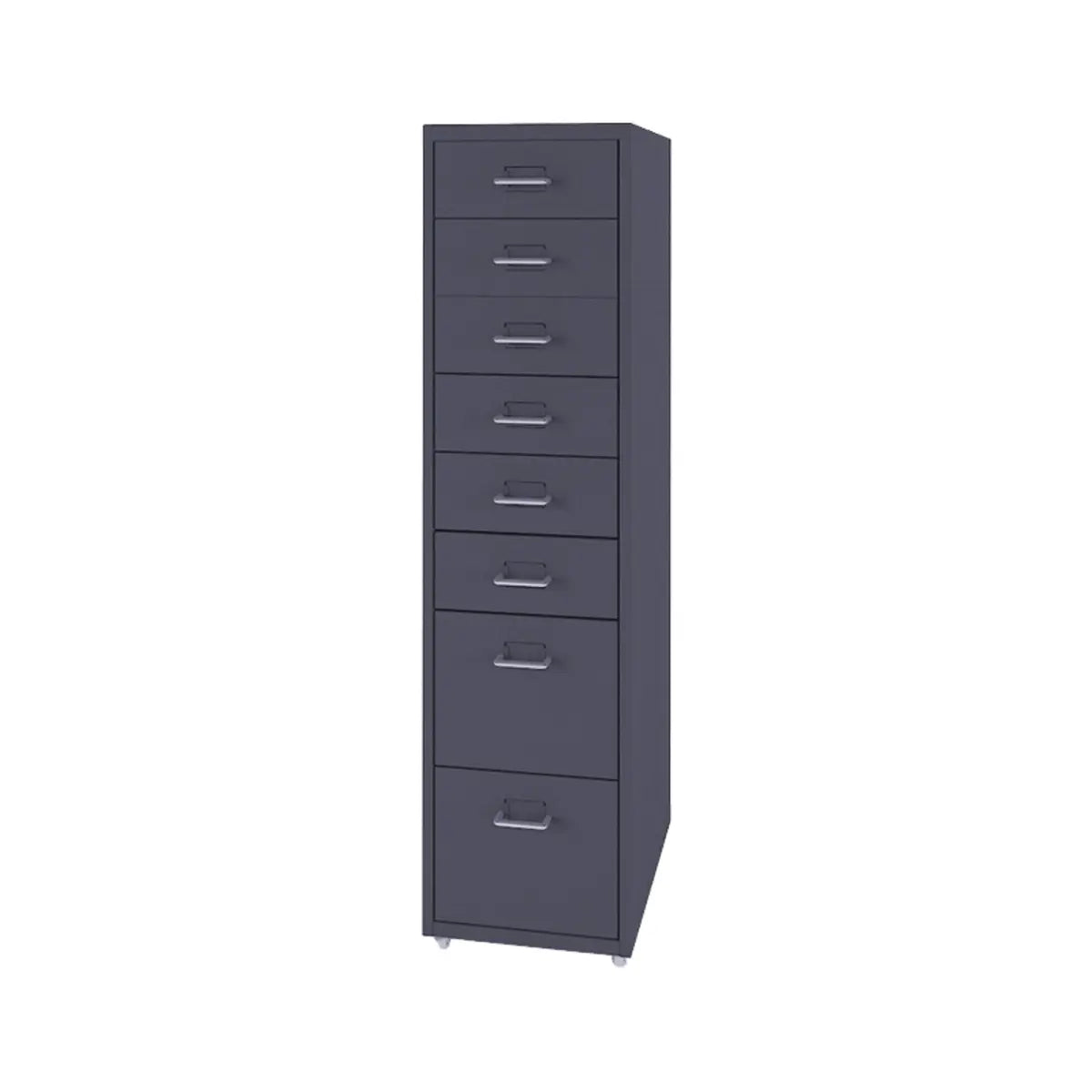 Grey Steel Rolling Small 8 Drawers Filing Cabinets Image - 9