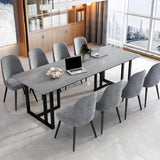 Grey Stone Sledge Rectangle Conference Table 8 People Image - 1