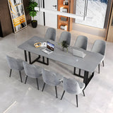 Grey Stone Sledge Rectangle Conference Table 8 People Image - 2