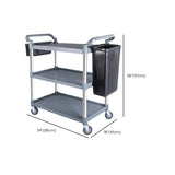 Grey Three-Tier Shelves Aluminum Utility Cart Image - 13