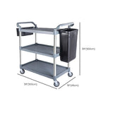 Grey Three-Tier Shelves Aluminum Utility Cart Image - 14