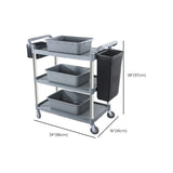 Grey Three-Tier Shelves Aluminum Utility Cart Image - 17