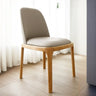 Grey Upholstered Leather Wood Armless Dining Chair Image - 5