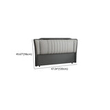 Grey Upholstered Rectangular Panel Headboard with Legs #size