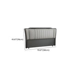 Grey Upholstered Rectangular Panel Headboard with Legs Image - 8