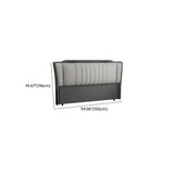 Grey Upholstered Rectangular Panel Headboard with Legs Image - 9