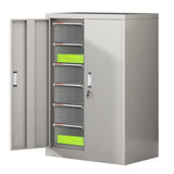 Grey Vertical Steel Large Secure Storage Filing Cabinet Image - 12