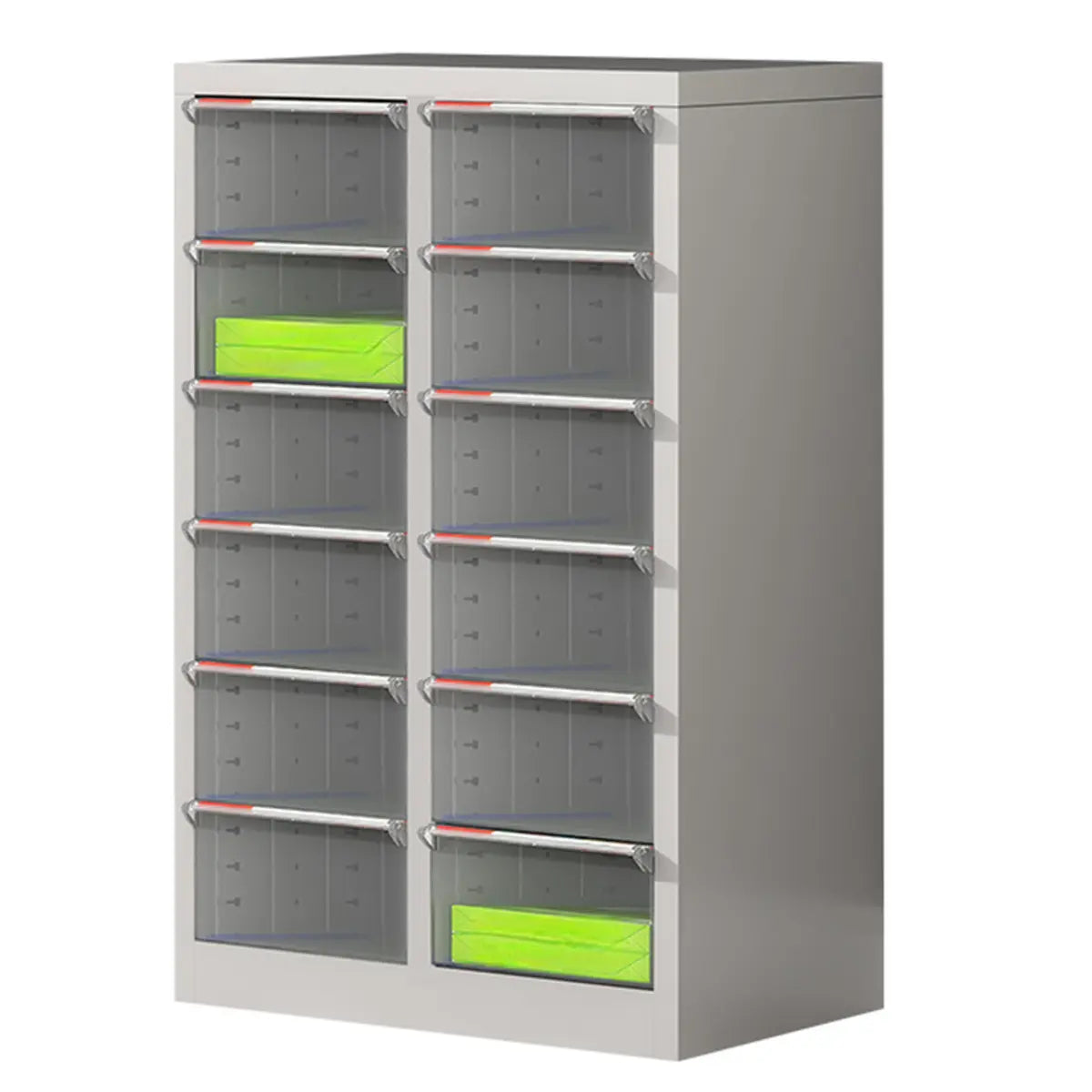 Grey Vertical Steel Large Secure Storage Filing Cabinet Image - 2