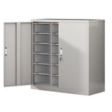 Grey Vertical Steel Large Secure Storage Filing Cabinet Image - 20