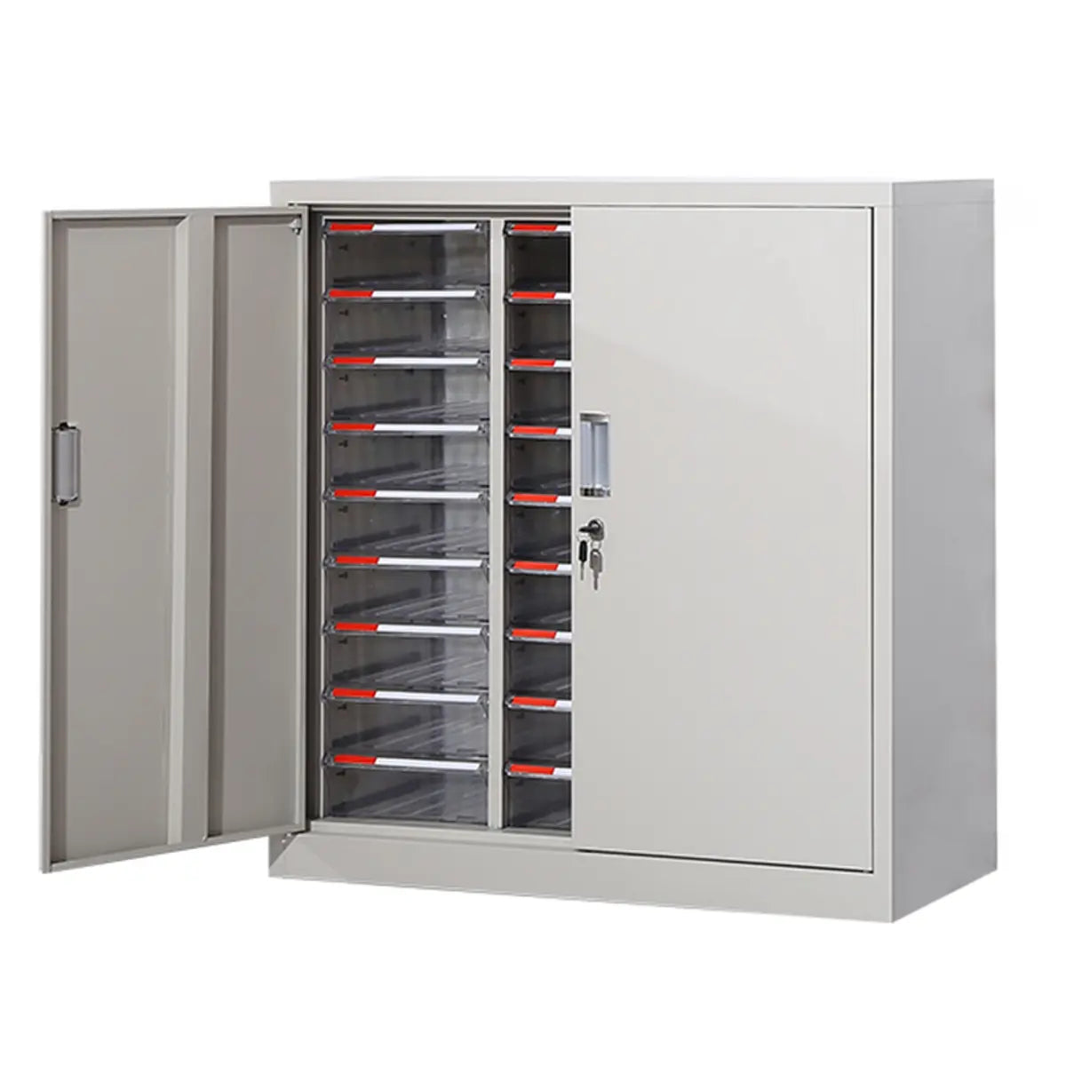 Grey Vertical Steel Large Secure Storage Filing Cabinet Image - 21