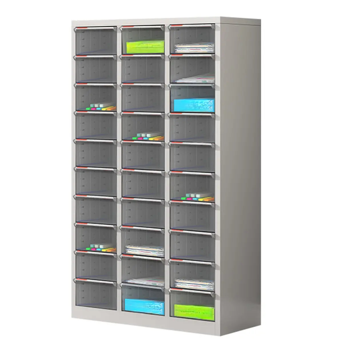 Grey Vertical Steel Large Secure Storage Filing Cabinet Image - 30