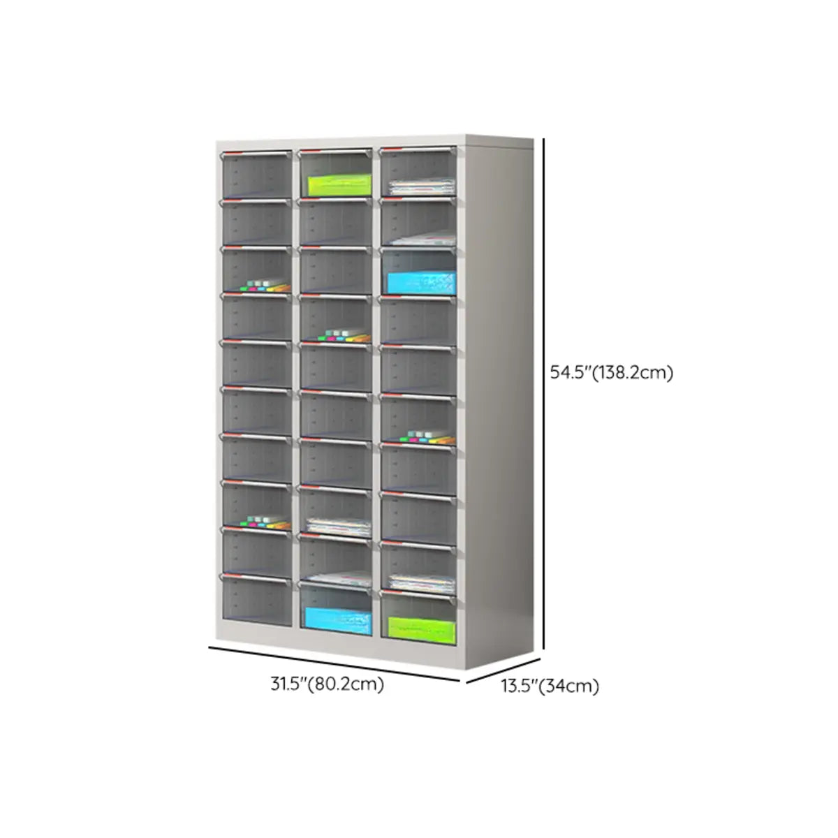 Grey Vertical Steel Large Secure Storage Filing Cabinet Image - 69