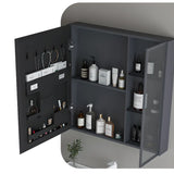 Grey Wall-Mounted Storage Bathroom Vanity with Cabinet Image - 4