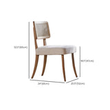 Grey Wood Armchair Cotton Upholstered Dining Chair Image - 8