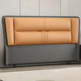 Grey Wooden Frame Upholstered Wingback Headboard Image - 13