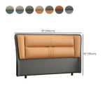 Grey Wooden Frame Upholstered Wingback Headboard #size