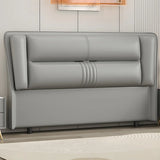 Grey Wooden Frame Upholstered Wingback Headboard Image - 3