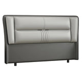 Grey Wooden Frame Upholstered Wingback Headboard Image - 9