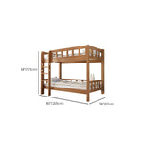 Guardrail Natural Rubberwood Space-Saving Bunk Bed #size