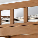 Guardrail Natural Rubberwood Space-Saving Bunk Bed Image - 7