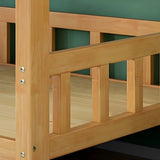 Guardrail Natural Rubberwood Space-Saving Bunk Bed Image - 8