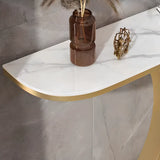 Half-Circle Marble Rose Gold Entryway Console Table Image - 12