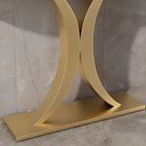 Half-Circle Marble Rose Gold Entryway Console Table Image - 13