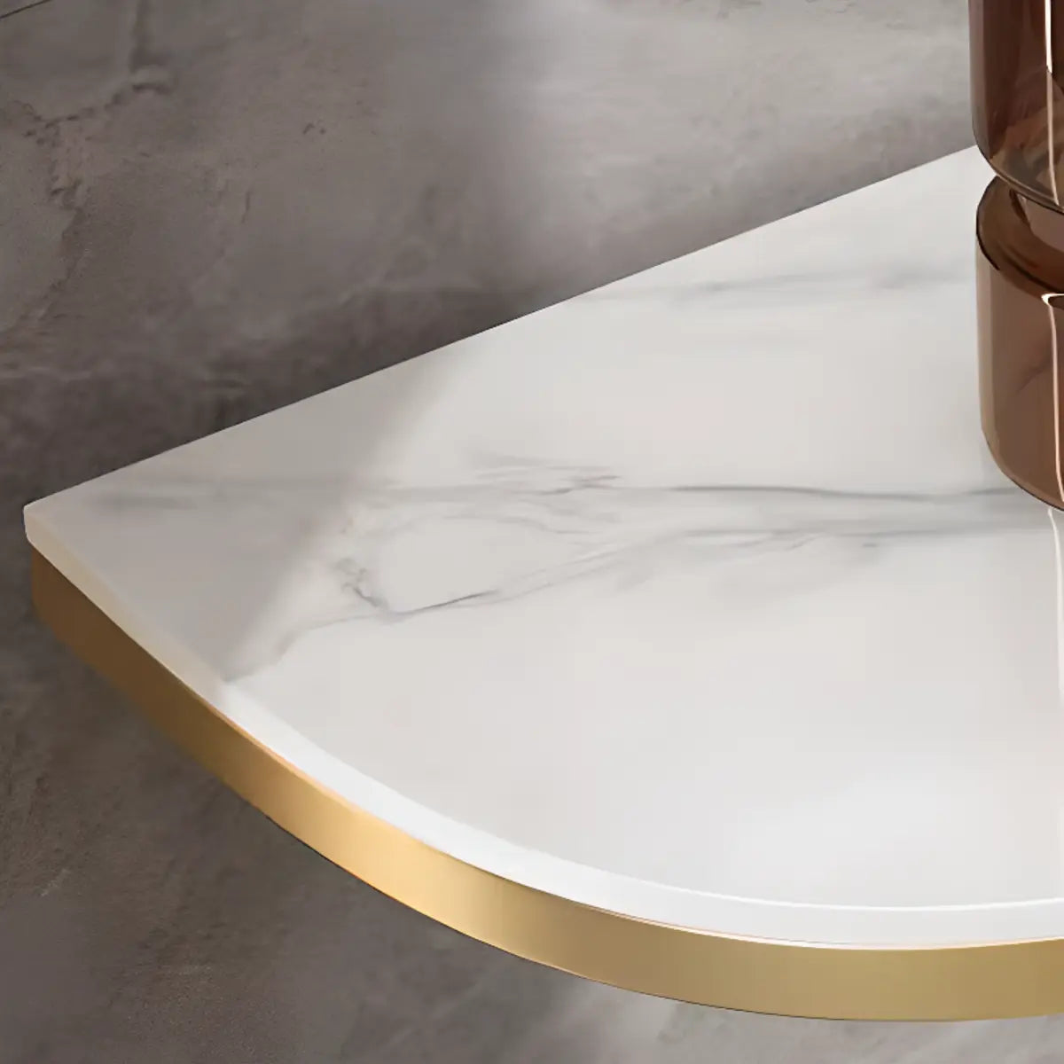 Half-Circle Marble Rose Gold Entryway Console Table Image - 14