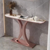 Half-Circle Marble Rose Gold Entryway Console Table Image - 8