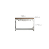 Half-Moon Distressed Wood White Console Table with Storage Image - 25