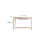 Half-Moon Distressed Wood White Console Table with Storage Image - 26