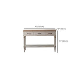 Half-Moon Distressed Wood White Console Table with Storage Image - 30