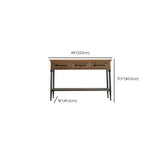 Half-Moon Distressed Wood White Console Table with Storage Image - 31