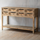 Half-Moon Distressed Wood White Console Table with Storage Image - 20