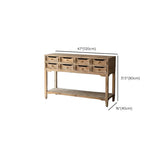 Half-Moon Distressed Wood White Console Table with Storage #size