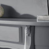 Half Moon Wood Grey Storage Console Table with Drawers Image - 10