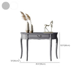 Half Moon Wood Grey Storage Console Table with Drawers #size