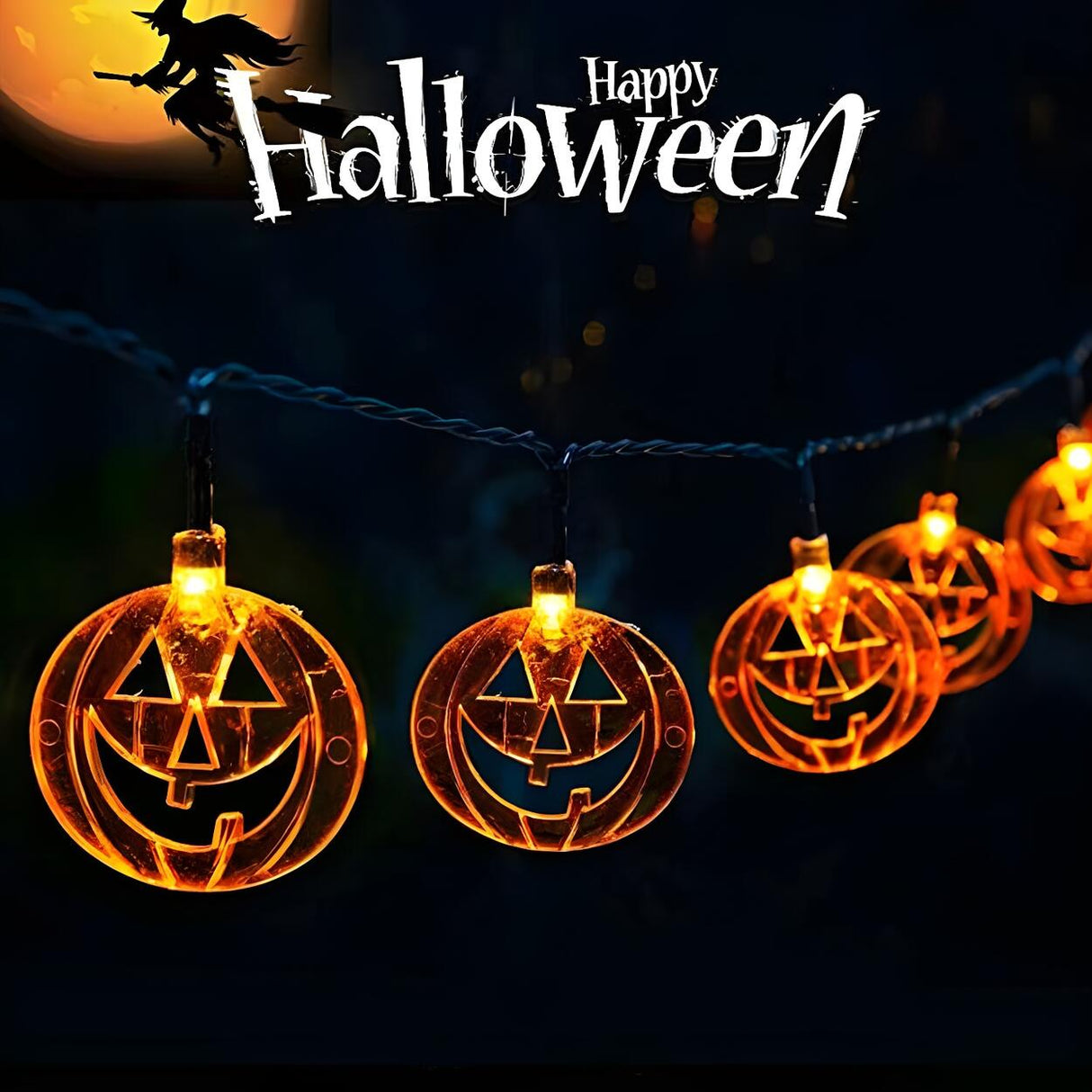 Halloween Pumpkin LED Decorative Outdoor String Light Image - 14