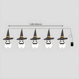 Halloween Witch Hat Ghost LED Outdoor String Lights Image - 6