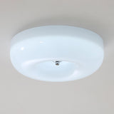 Hallway Amber Pudding Glass Flush Mount Ceiling Light Image - 10