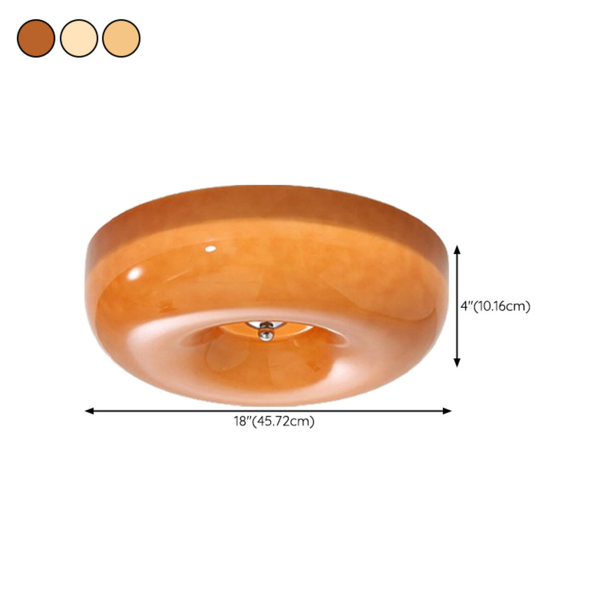 Hallway Amber Pudding Glass Flush Mount Ceiling Light Image - 18