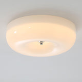 Hallway Amber Pudding Glass Flush Mount Ceiling Light Image - 3