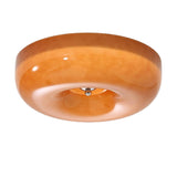 Hallway Amber Pudding Glass Flush Mount Ceiling Light Image - 8