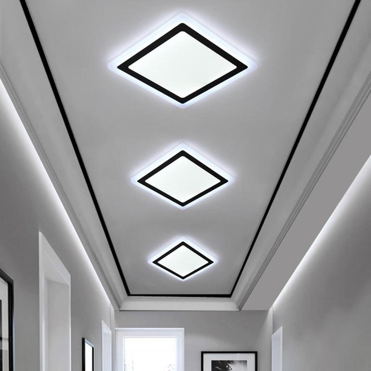 Hallway Artistic Nature Rhombus LED Flush Mount Light Image - 3