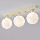 Hallway Beige Pumpkin Resin Semi-Flush Mount Light Image - 11