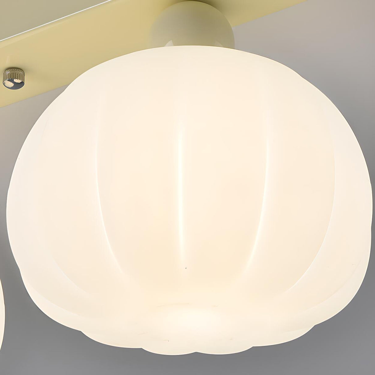 Hallway Beige Pumpkin Resin Semi-Flush Mount Light Image - 15